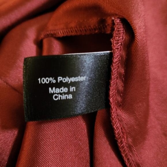 Lane Bryant Blouse Top Work Satin Career Professional Burnt Brick Red Sz 16 1X - Picture 7 of 8